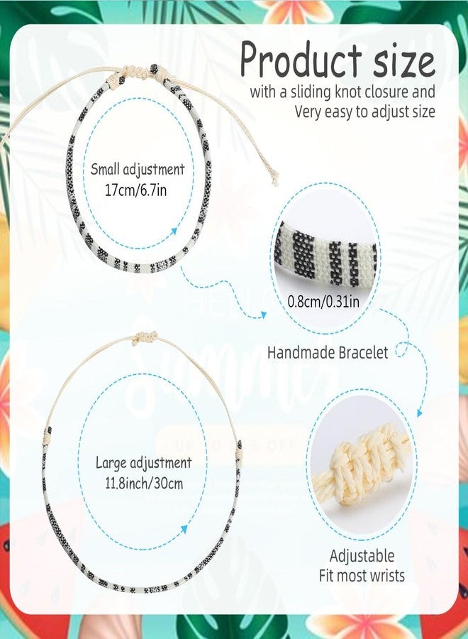Mannikesi 12pcs Surfer Beach Bracelet Set Men and Women, Bracelets For Men, Handmade Boho Bracelets Jewelry Wrap Bracelets Adjustable, Men'S And Women'S Anklet, String Rope Ankle Bracelet Christmas Gift - Image 4